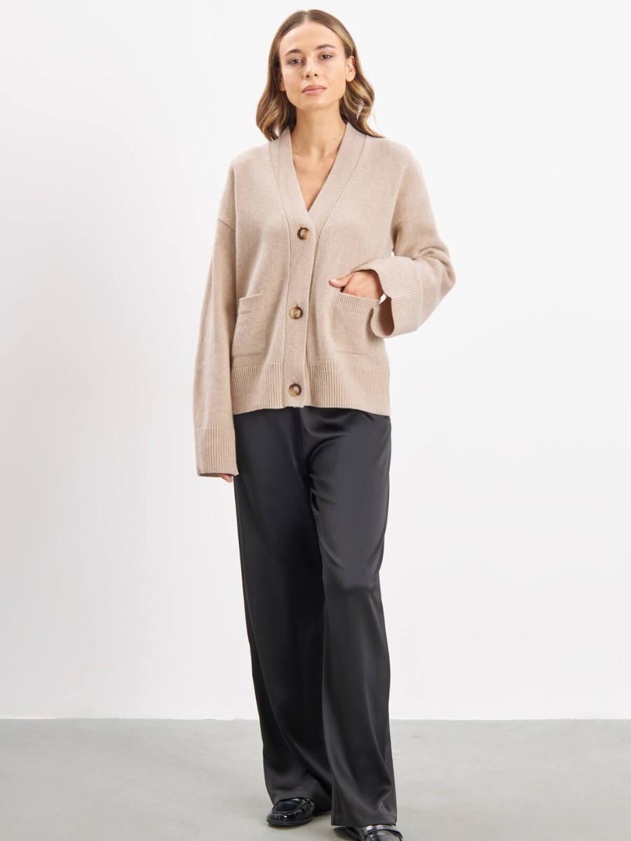 Dames Oversized V-Hals Gebreide Cardigan – Sophie