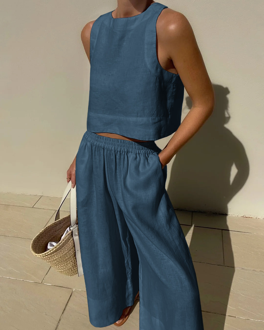 Tweedelige Dames Set Linnen Zomerlook Elegant – Seralyn