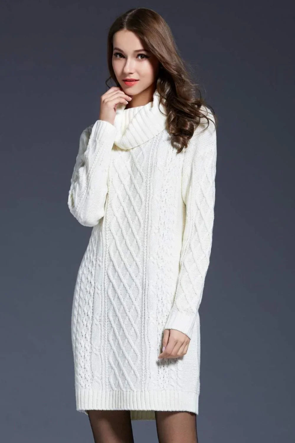 Gebreide sweater jurk voor winterse dagen – Laura