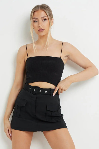 High-waist broekrok met zakken voor dames – Nisa