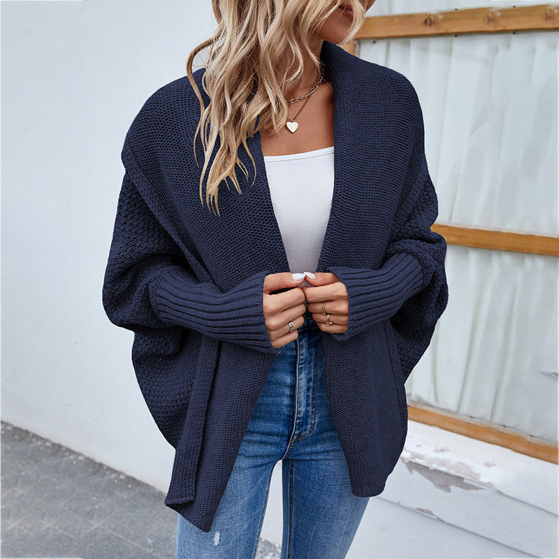 Knitted Cardigan Met Grote Kraag Voor Winter - Sara