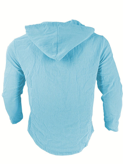 Heren Casual Hooded Shirt Katoen Linnen – Thomas