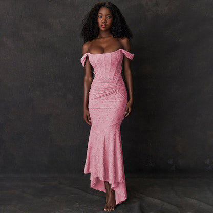 Fishtail maxi avondjurk elegant en vrouwelijk – Aureva