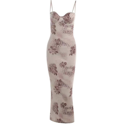 Maxi jurk met bloemenprint en retro pasvorm – Mila