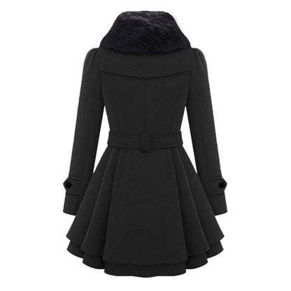 Trenchcoat met luxe nepkraag voor dames – Celeste