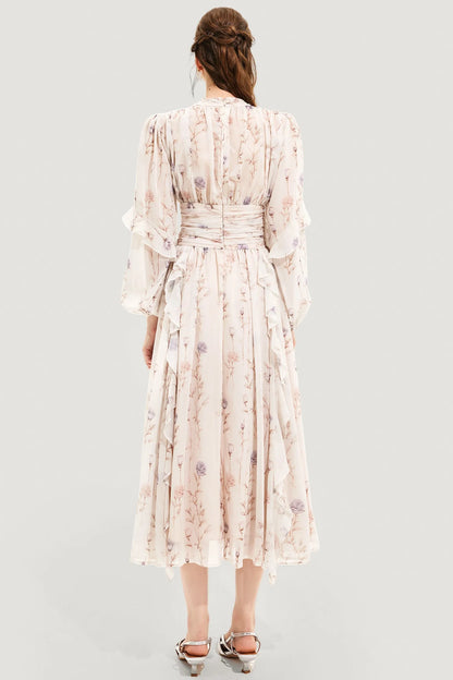 Zomerjurk Bloemenprint Elegant Plooirok Dames – Oceane