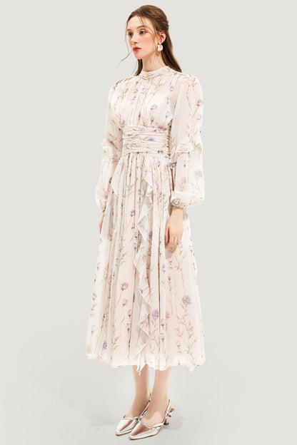 Zomerjurk Bloemenprint Elegant Plooirok Dames – Oceane