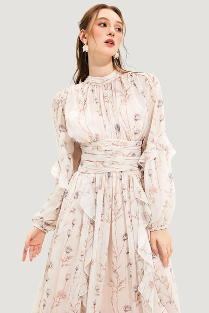 Zomerjurk Bloemenprint Elegant Plooirok Dames – Oceane