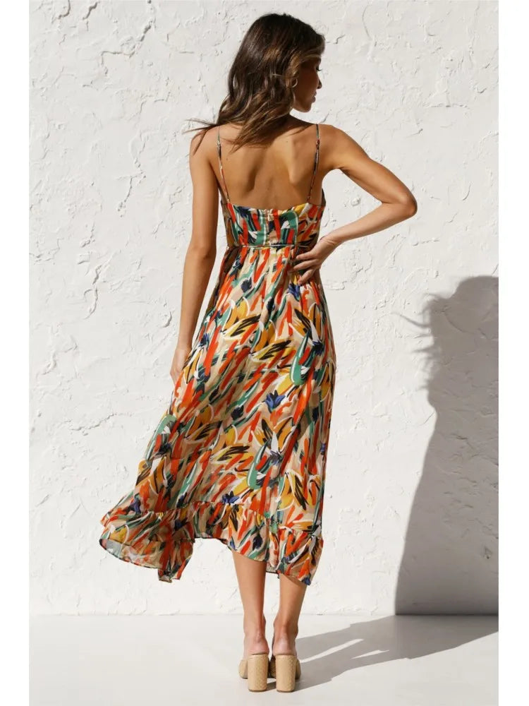 Kleurrijke zomerjurk voor dames in speelse stijl – Thalya