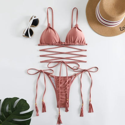 Strappy Bikiniset met Kruisdesign en Sexy Pasvorm – Rosemarie