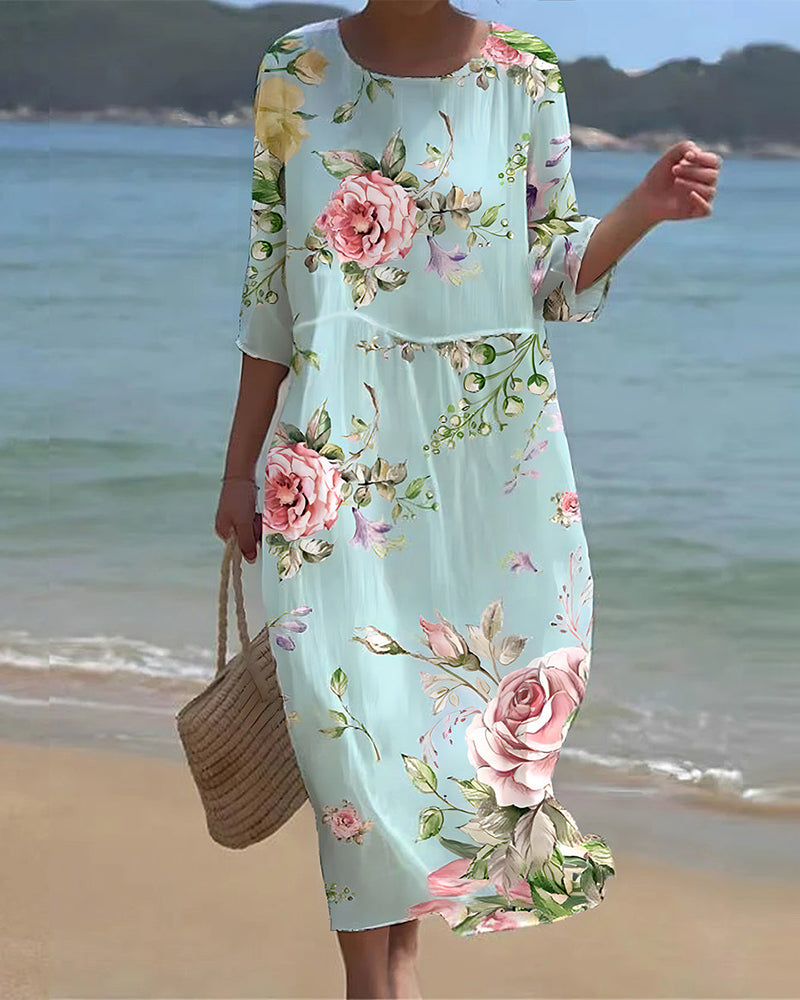 Dames Bloemenjurk Elegant Comfort Ademend Zomer – Amalia