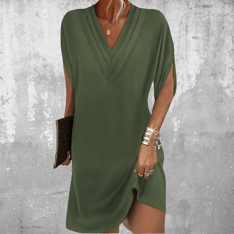 Dames Elegante V-hals Jurk Losvallend Comfort – Emma