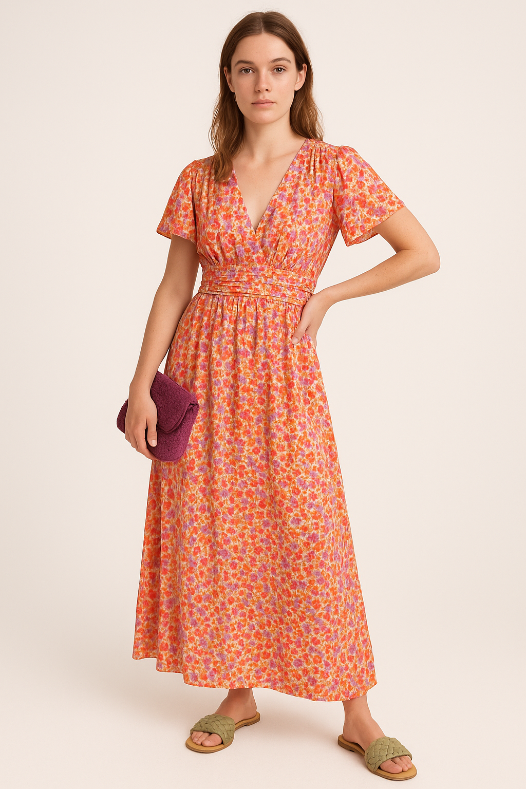 Lange Bloemenjurk voor Zomerse Elegantie – Pauline