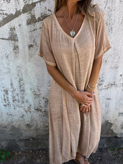 Dames Katoen Linnen Zomerjurk Ademend Comfort – Marise