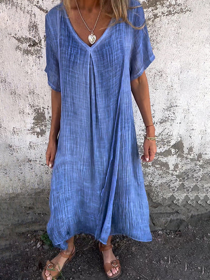 Dames Katoen Linnen Zomerjurk Ademend Comfort – Marise