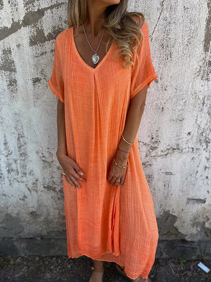 Dames Katoen Linnen Zomerjurk Ademend Comfort – Marise