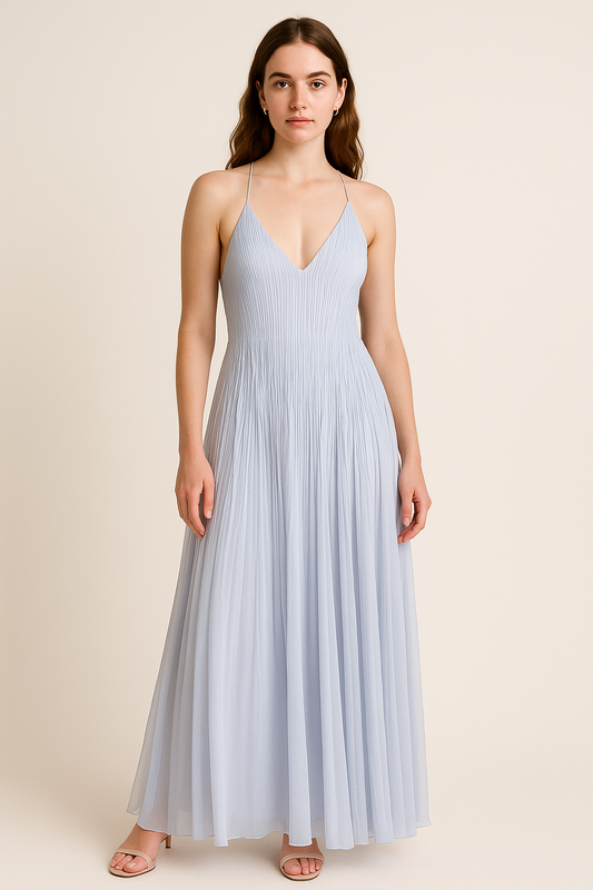 Romantische maxi-jurk met pintuck-details – Elise