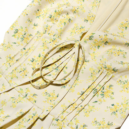 Vintage bloemen mini jurk met stretchkatoen dames – Lottie