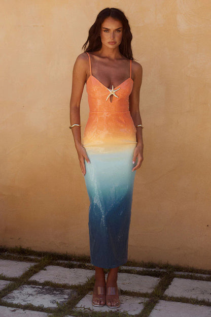 Midi Jurk - Ombre Sunset