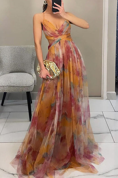 Maxi zomerjurk bloemenprint luchtig elegant lang – Sorellia