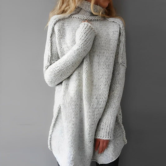Lange gebreide trui voor warmte en stijl – Noa