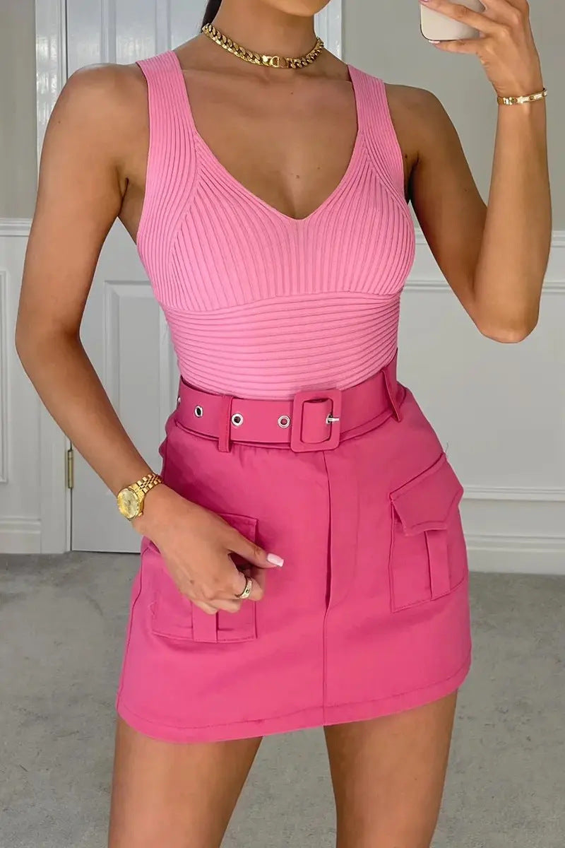 High-waist broekrok met zakken voor dames – Nisa