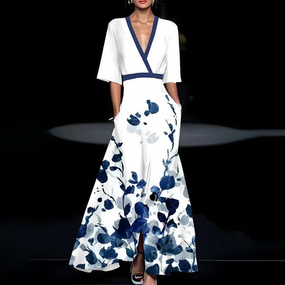 Bloemenprint zomerjurk luchtig wikkelmodel elegant – Elvée
