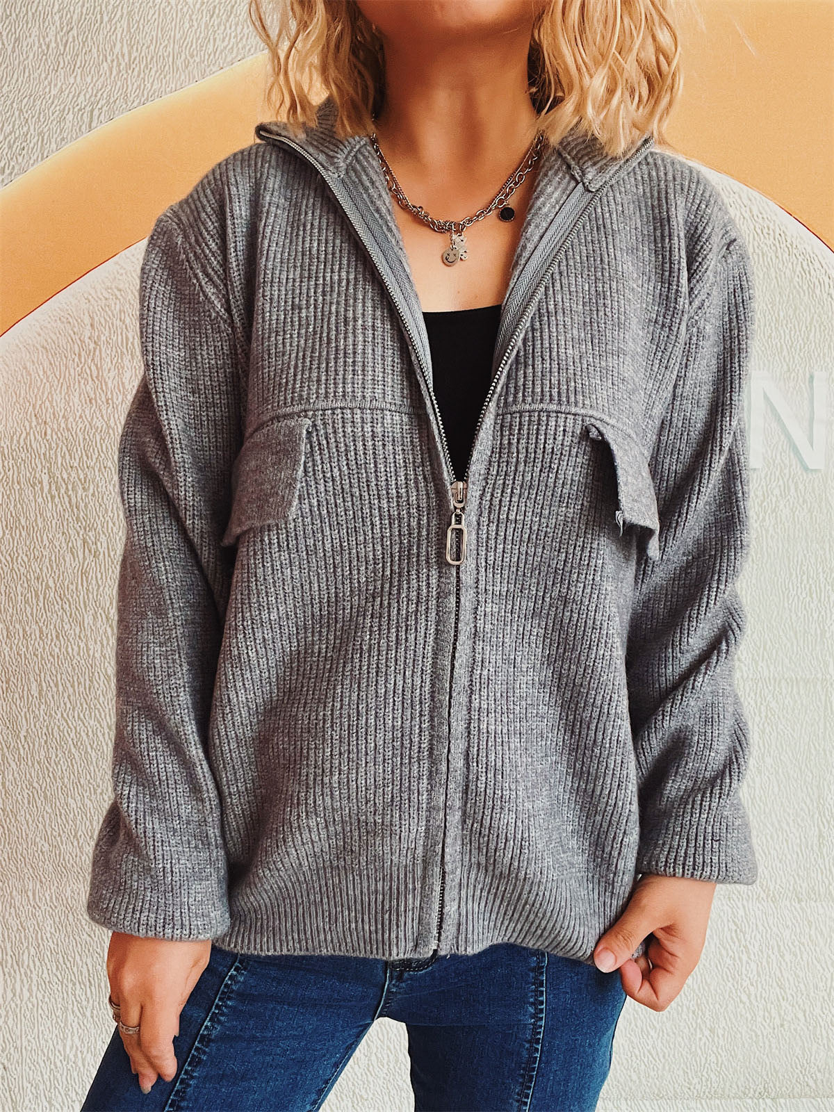 Comfortabele dames cardigan met rits – Julia