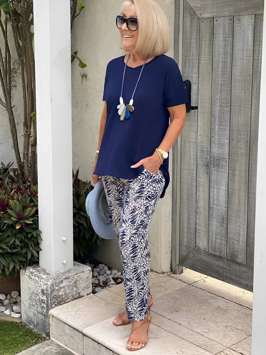 Dames Tweedelige Set Marineblauw Comfort Reizen – Avina