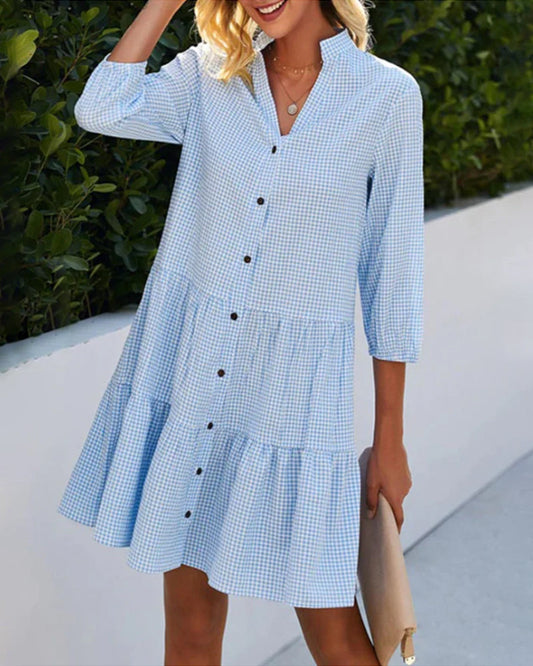 Zonnejurk dames blauw elegant zomerstijl – Elvera