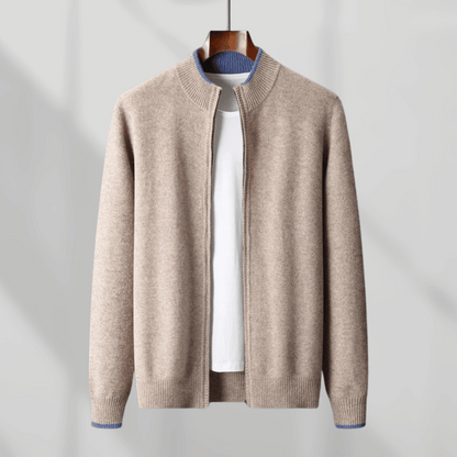 Luxe kasjmier vest met rits voor heren – Amari