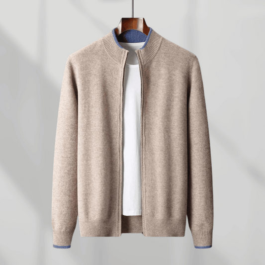 Luxe kasjmier vest met rits voor heren – Amari