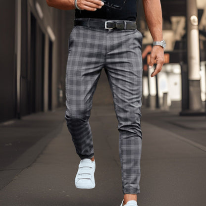 Heren Chino Broek Geruit Comfortabel Casual Kleding – Bram