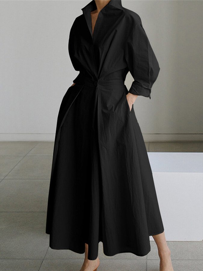 Dames Lange Jurk Ademend Elegant Comfort Tijdloos – Melina