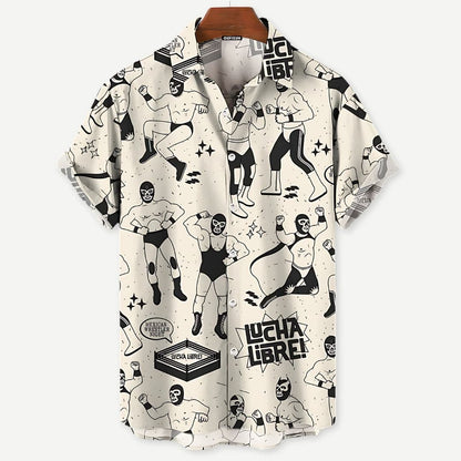 Zomers Heren Shirt met Luchador Print – Ruben