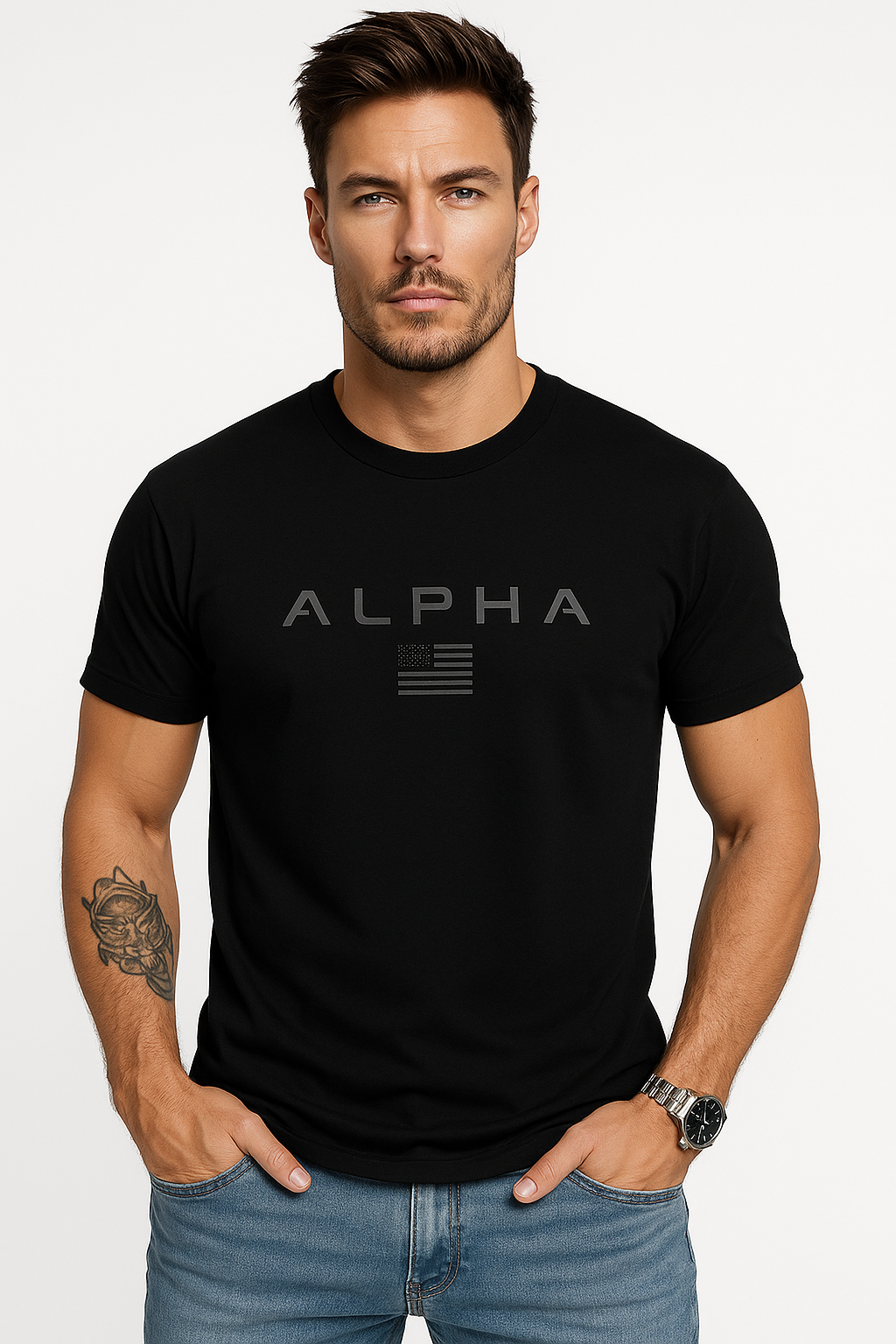 Casual katoenen T-shirt met ronde hals voor heren – Simon