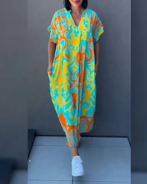 Bloemenjurk dames elegant omslagmodel ademend – Florenya
