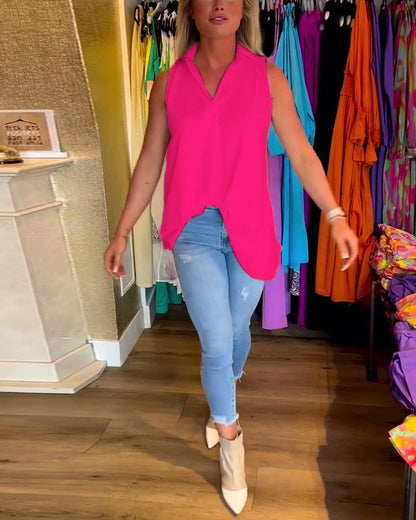Dames top effen mouwloos zomer casual – Lureva
