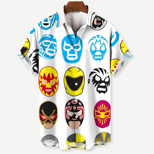 Zomers Heren Shirt met Luchador Print – Ruben