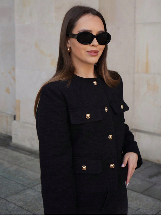 Elegante dames blazer met metalen knopen – Sophia