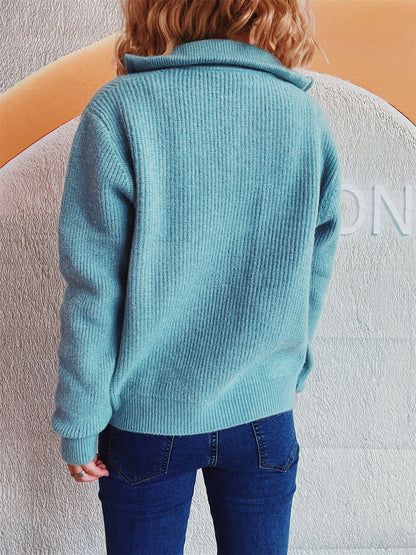 Dames cardigan sweater met rits en comfortabele pasvorm – Emma