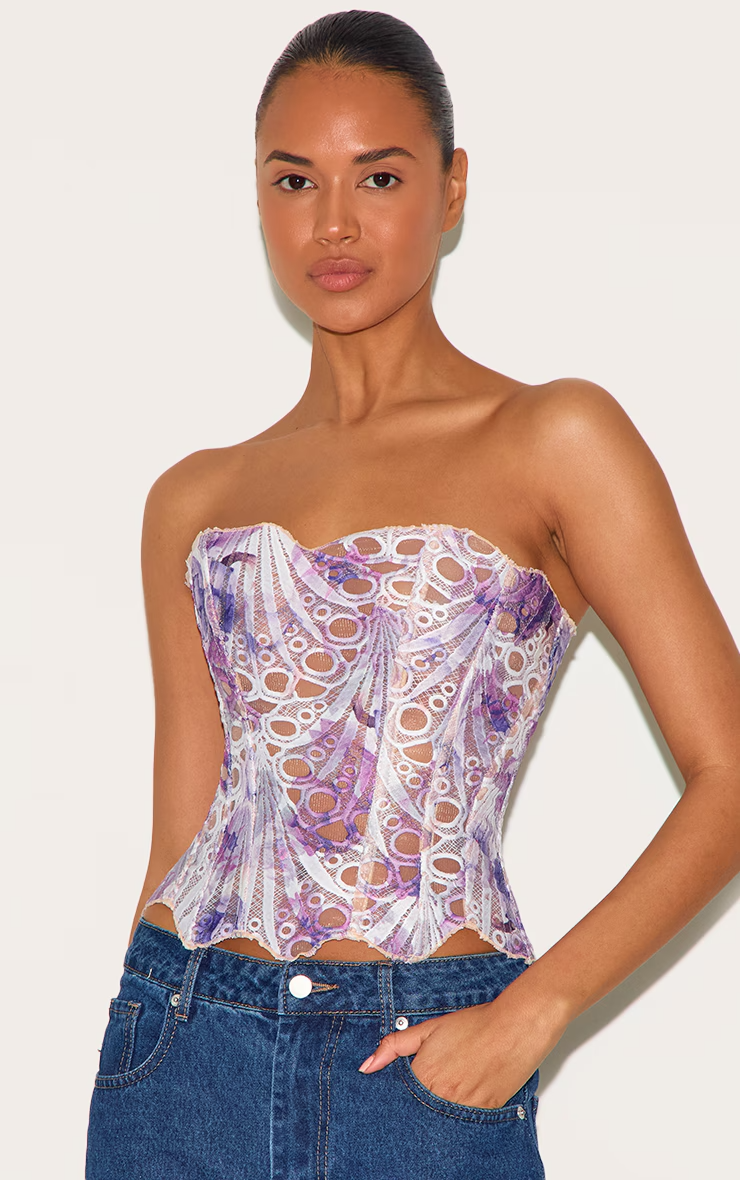 Kanten bustier top met baleinen voor dames – Nura