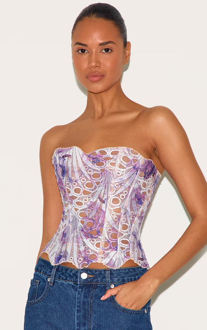 Kanten bustier top met baleinen voor dames – Nura