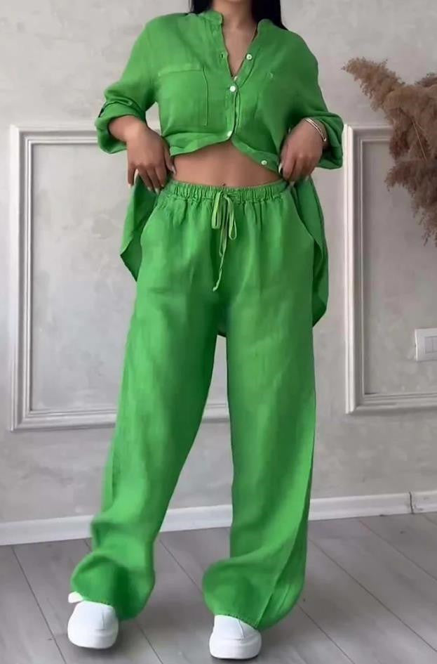 Linnen katoen set met top en short – Yara