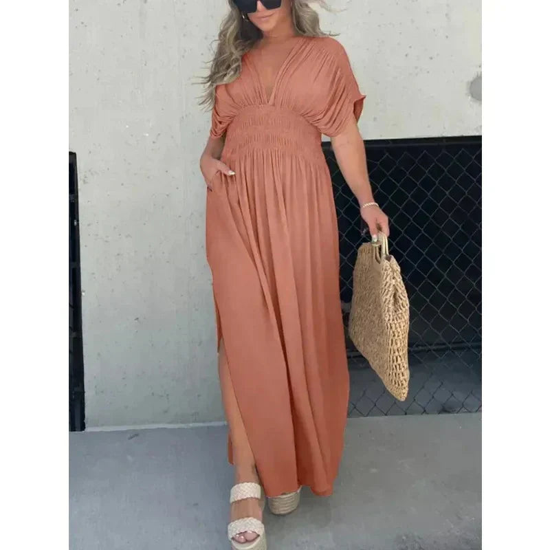 Zomerjurk Maxi Hoge Taille Comfy Pasvorm – Amelía
