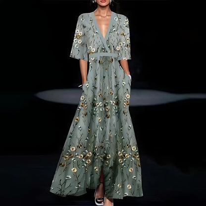 Bloemenprint zomerjurk luchtig wikkelmodel elegant – Elvée