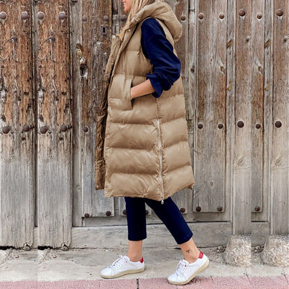 Elegante lange dames winterjas met warme voering – Isabella