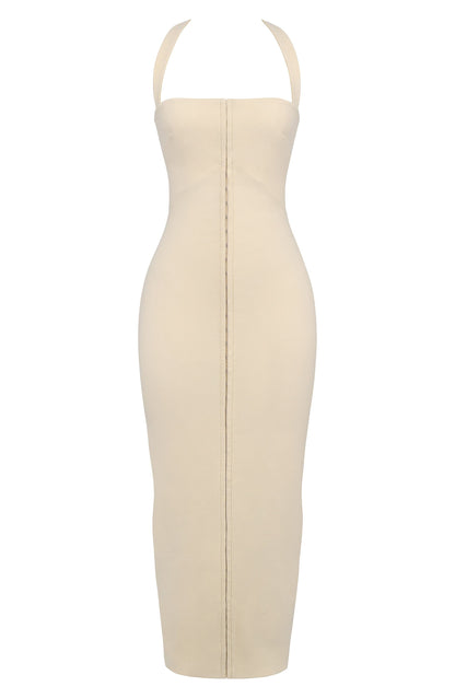 Maxi jurk met halter en open rug – Emma
