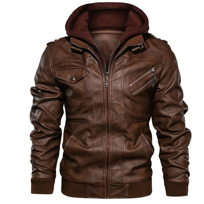 Warm Kunstleren Jas met Afneembare Capuchon – Max