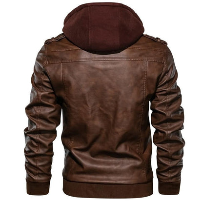 Warm Kunstleren Jas met Afneembare Capuchon – Max